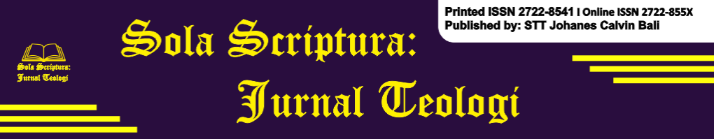 Sola Scriptura: Jurnal Teologi